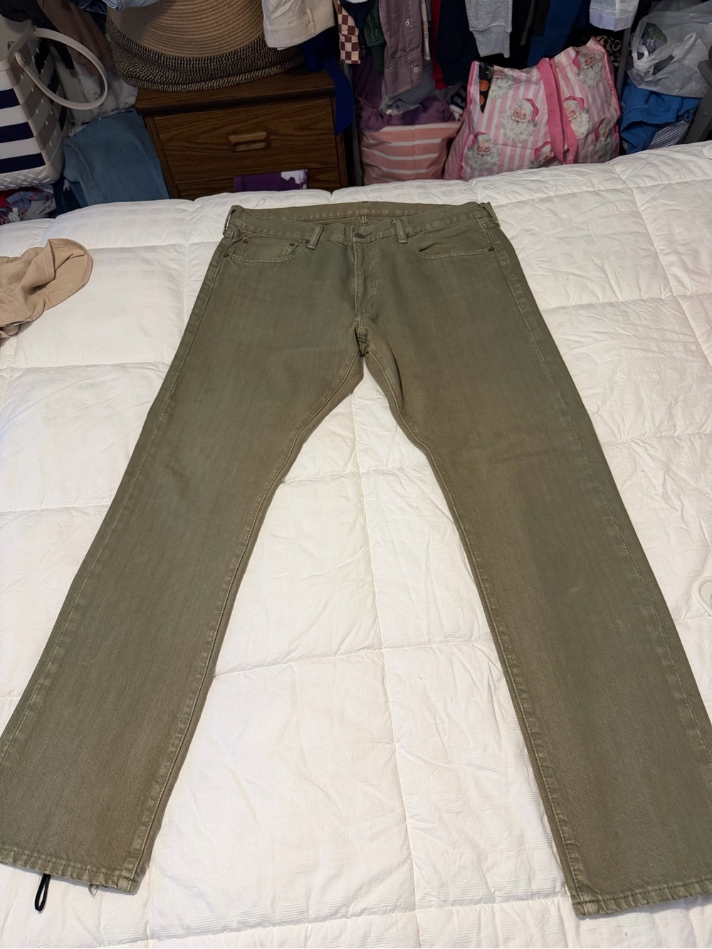 Ralph Lauren Olive Green Slim Straight Jeans